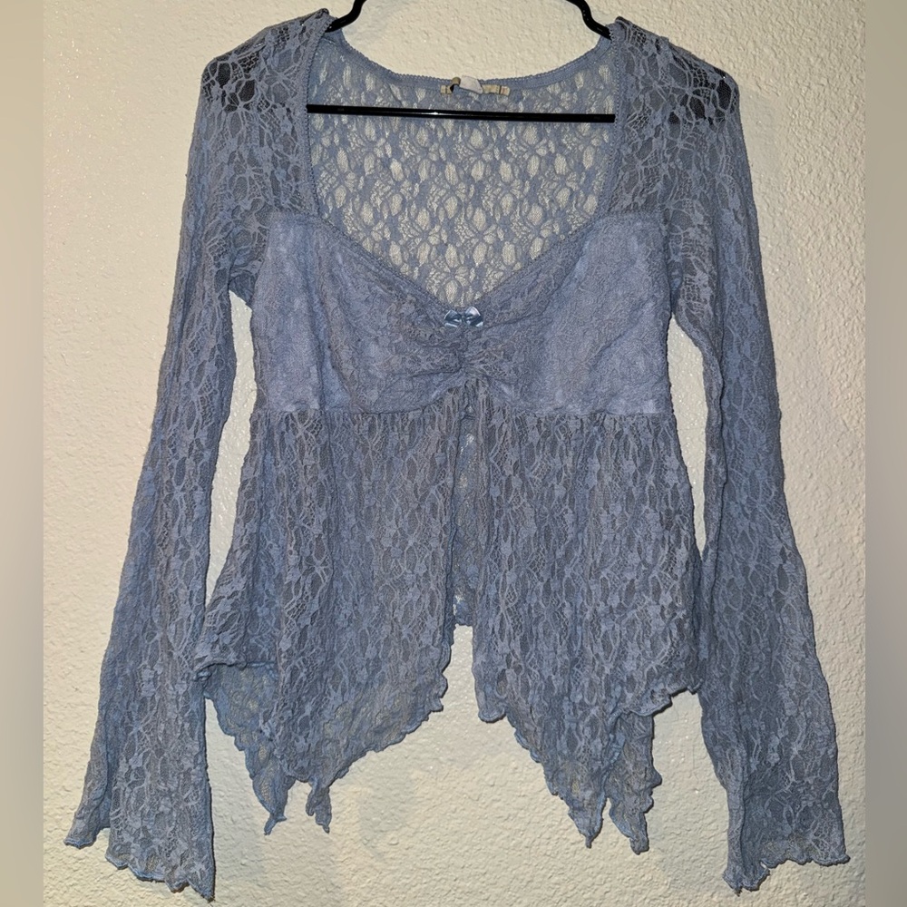 Kimchi Blue Lace Blouse in Light Blue
